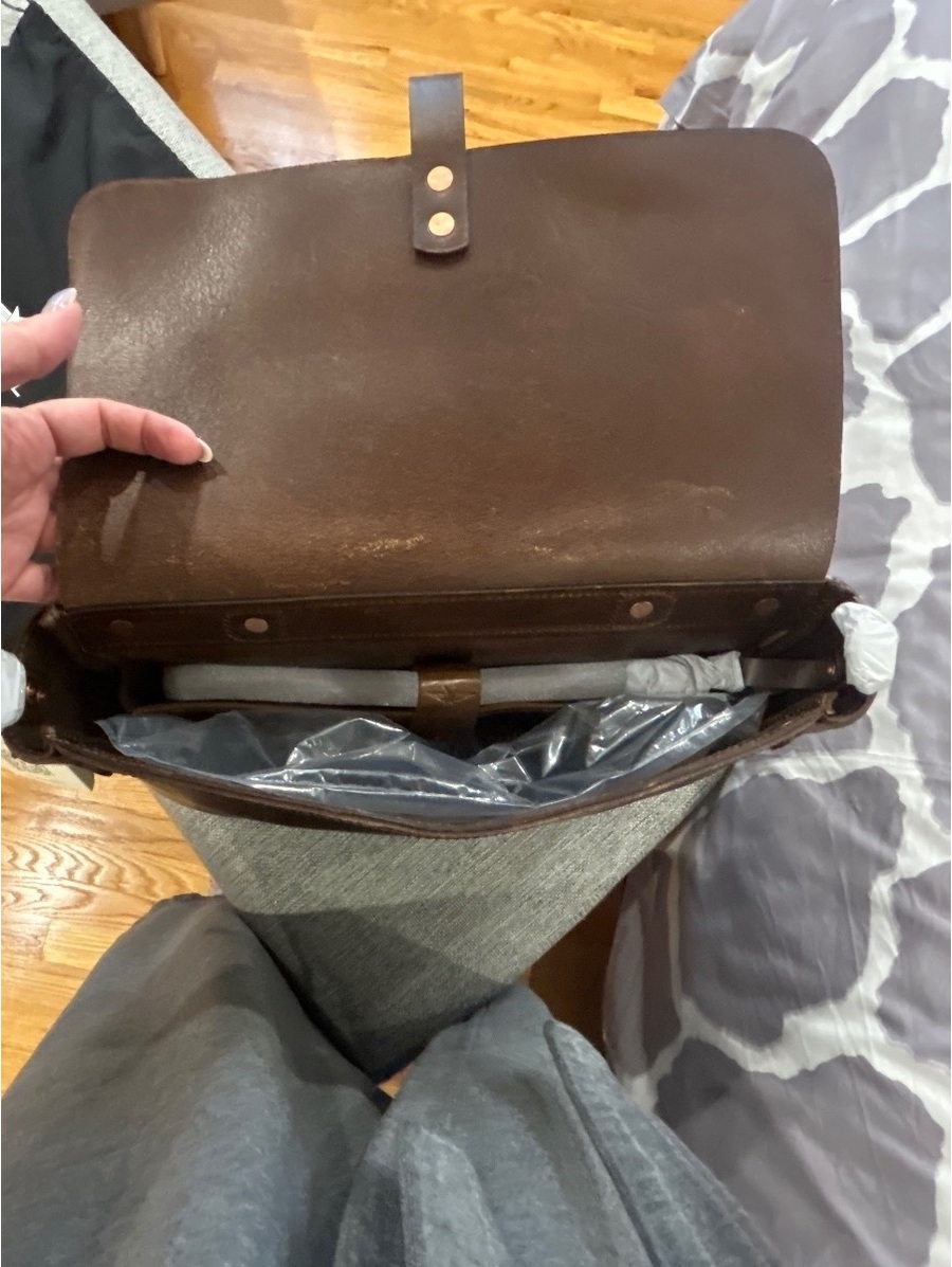 Satchel & Page Brown Leather Briefcase Document Case — image 6 of 7